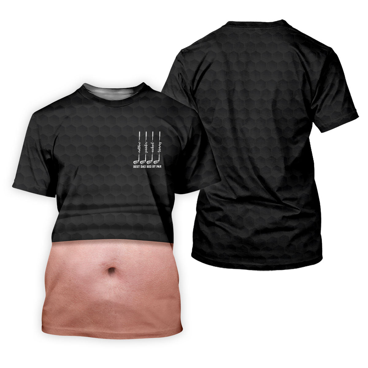 Best Dad Bod By Par Black Men's Funny Golf Polo Shirtr's Day Golf Shirt, Golf Gift For Dad
