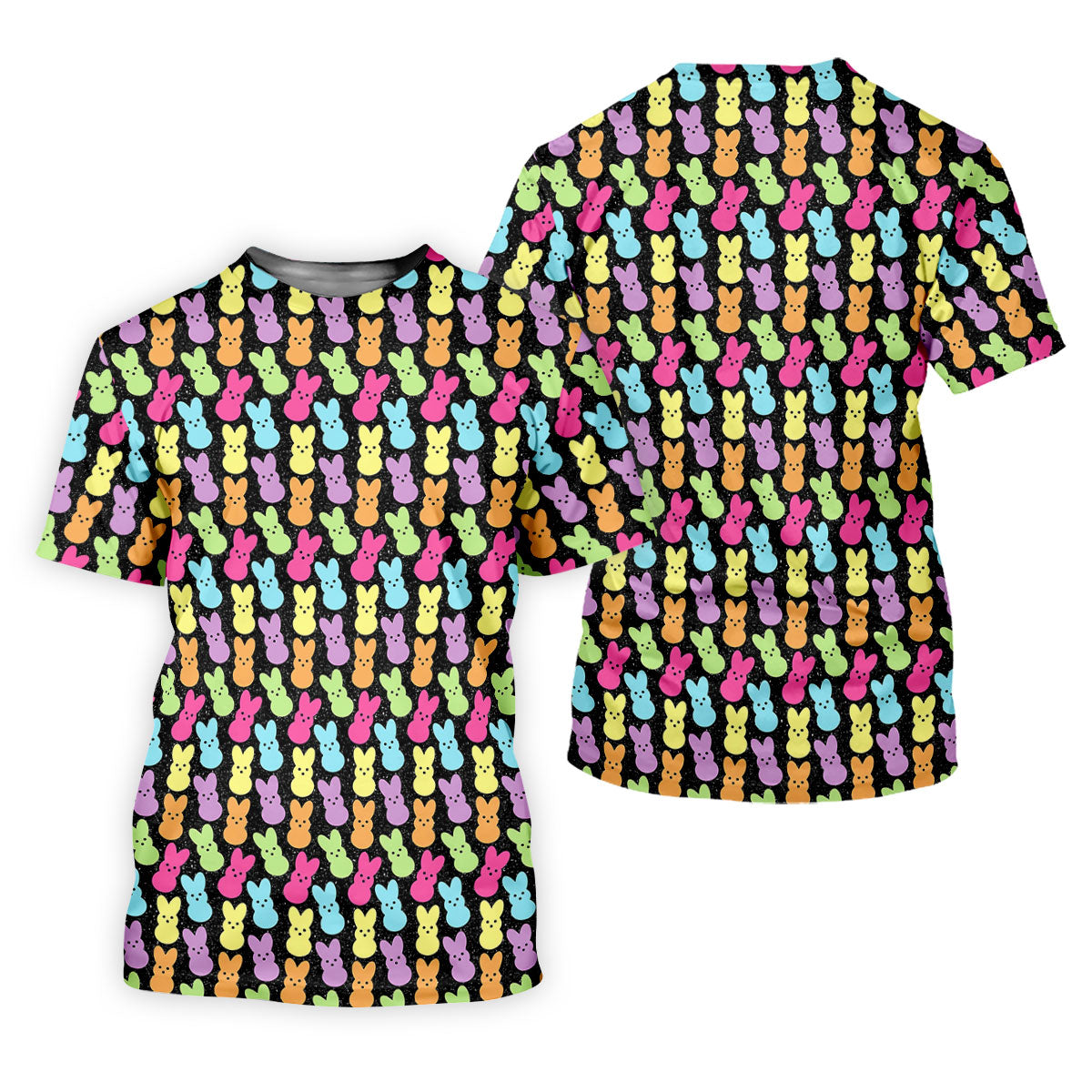 Colorful Easter Peeps Black Golf Shirt, Golf Shirts For Men, Cute Golf Outfit, Polo ShirtFor Men