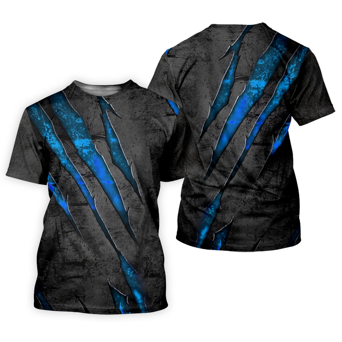 Blue Claw Marks Hawaiian Golf Shirt, Scratch Print Men's Golf Shirt, Polo Shirts For Men