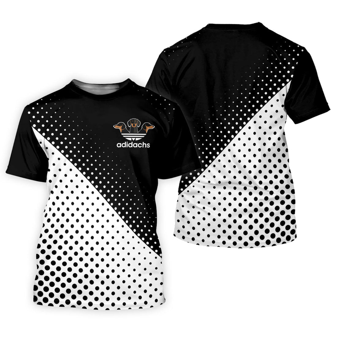 Adidachs Funny Dachshund Black Golf Shirt, Men's Funny Golf Shirts, Polo Shirtor Men