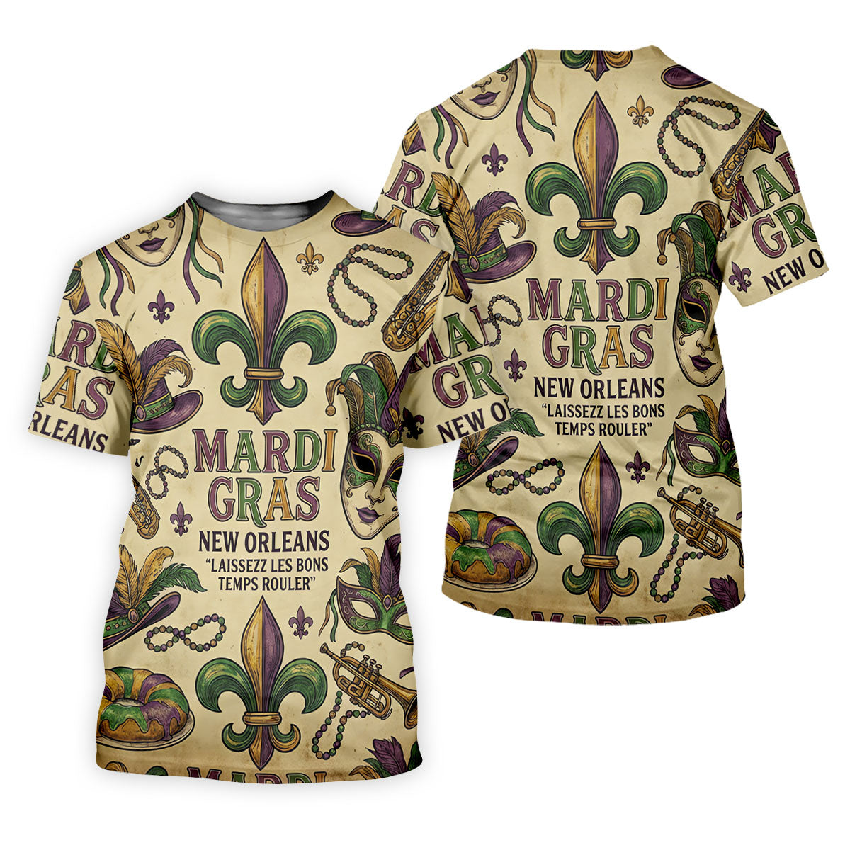 Mardi Gras New Orleans Fleur De Lis Carnival Hat Women's Golf Tops, Ladies Golf Shirts, Ladies Golf Polos