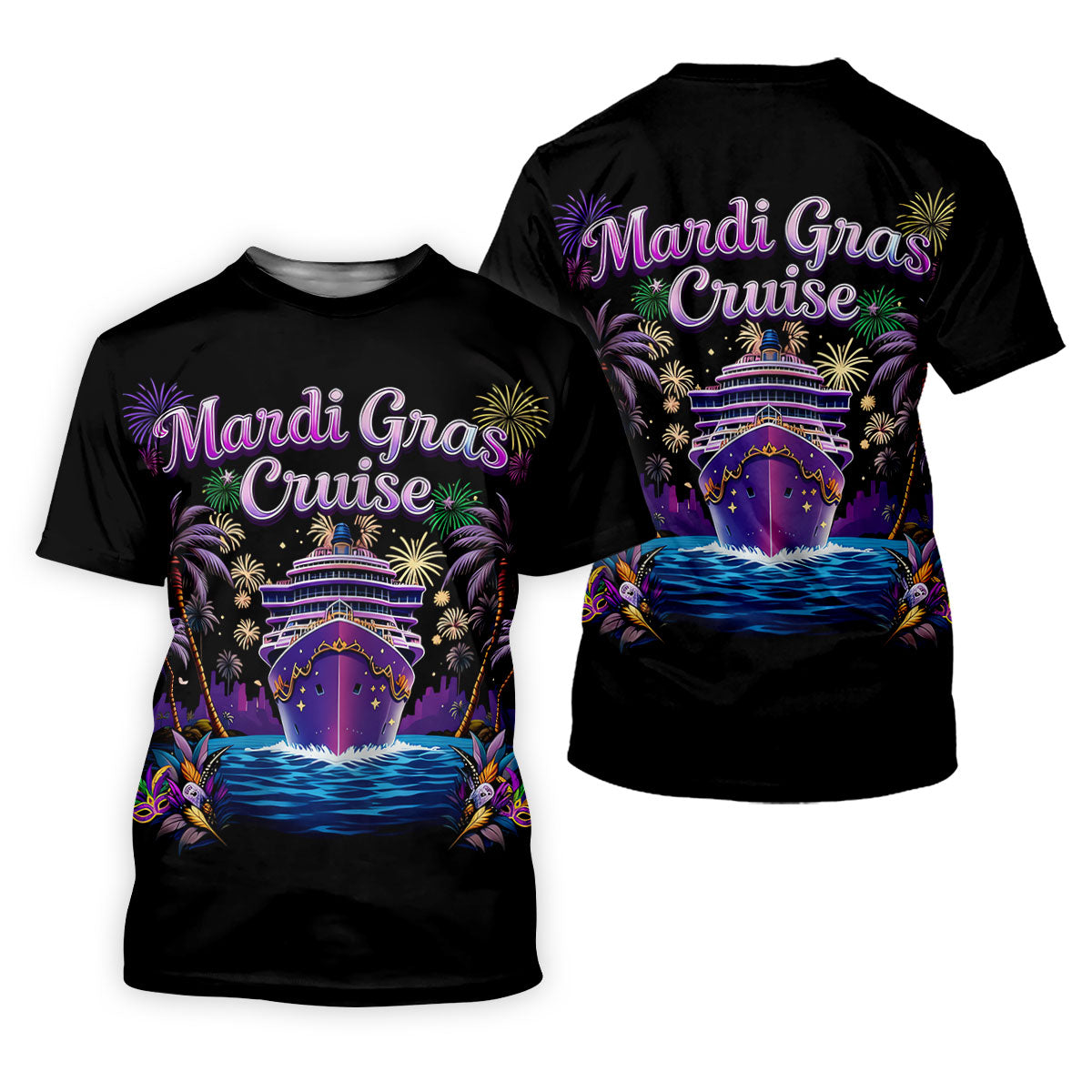 Mardi Gras Cruise Festive Theme Women's Golf Shirts, Women's Golf Tops, Ladies Golf Shirts