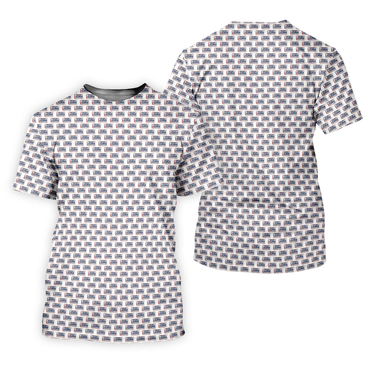 White New York Assman Pattern Polo Shirt, Mens Golf Shirts, Hawaiian Golf Shirt, Golf Polo Shirts For Men