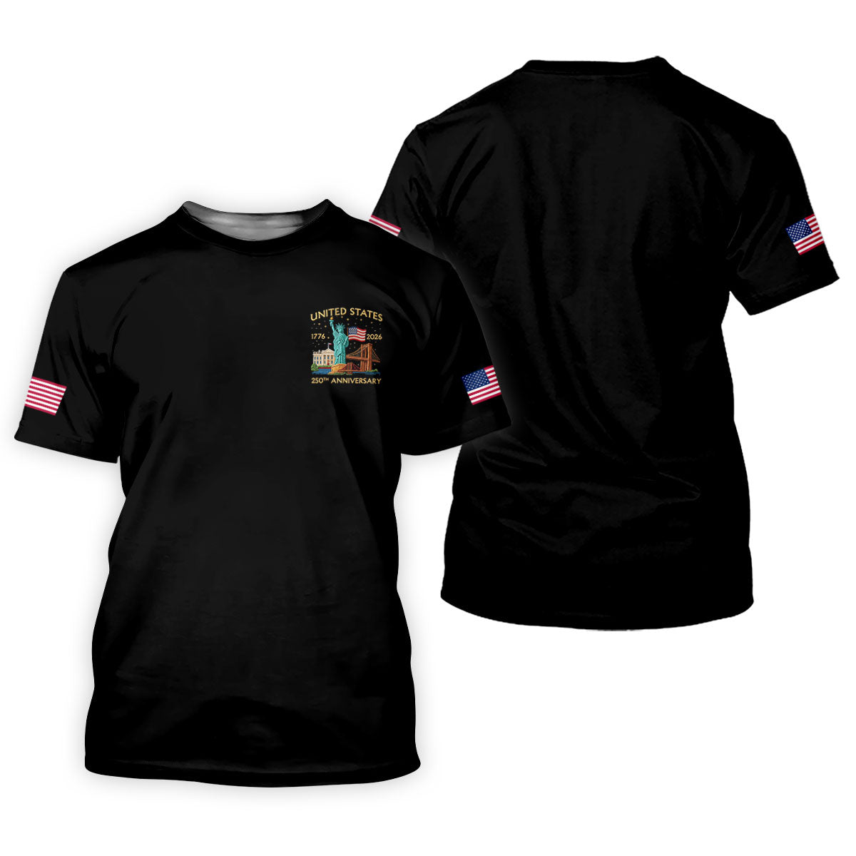 America 1776-2026 Patriotic Golf Polo ShirtS 250th Anniversary 4th Of July Golf Shirts For Men