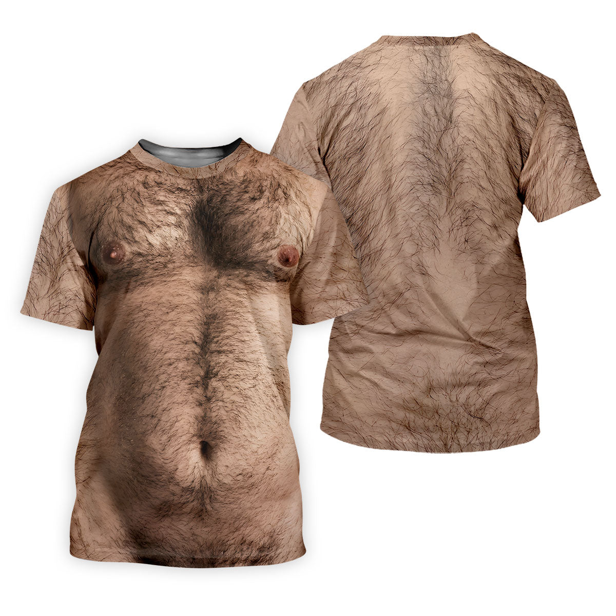 Funny Hairy Chest Golf Shirt, Men's Funny Golf Shirts, Beer Belly Gag Gift For Dad, Polo ShirtFor Men