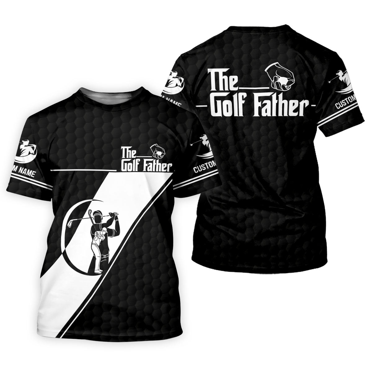 The Golf Father Golf Ball Pattern Father's Day Golf Shirt, Golf Gift For Dad, Polo ShirtFor Men