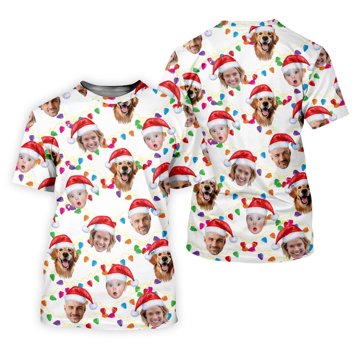 Custom Face Christmas White Polo ShirtFunny Christmas Shirts For Family, Golf Gifts For Women