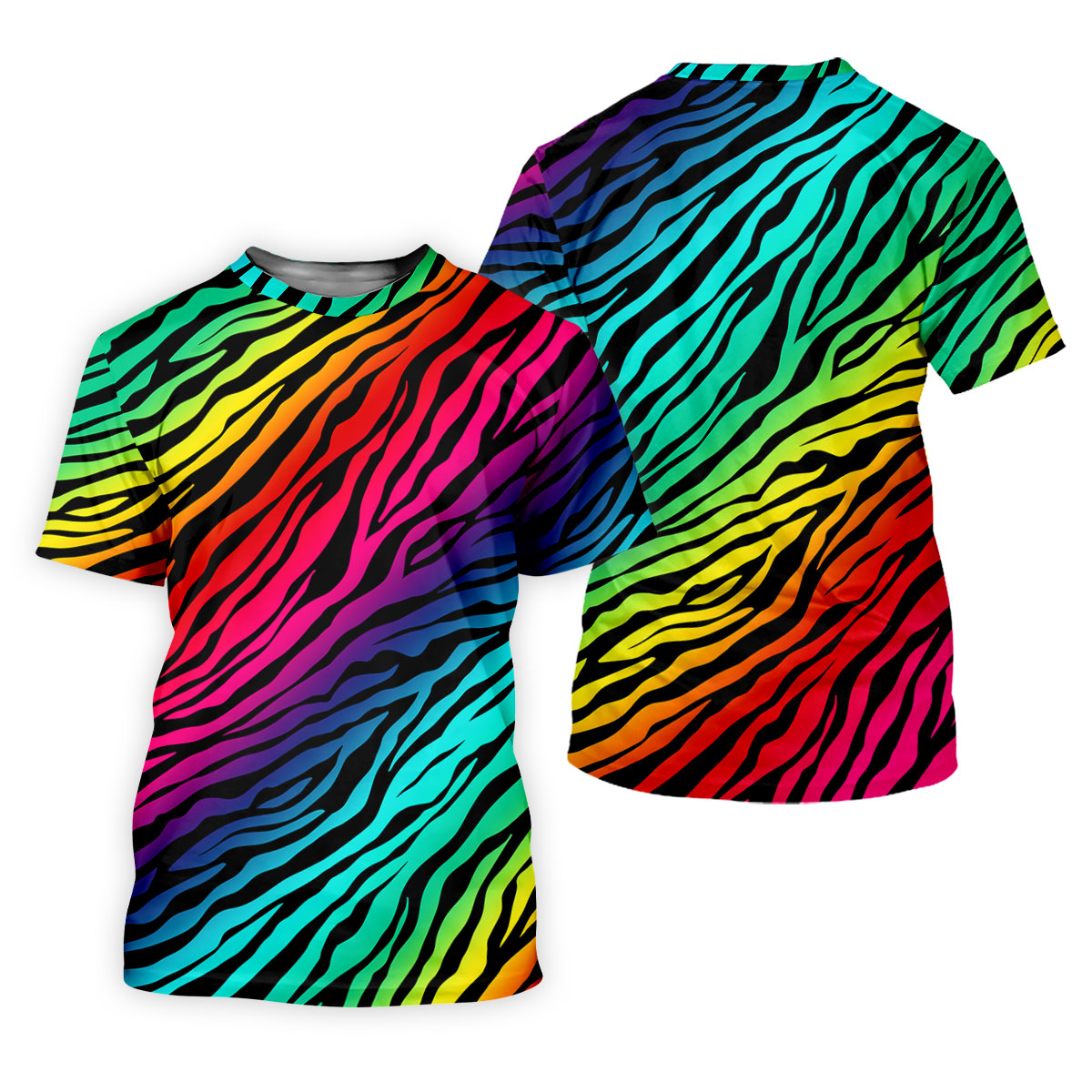 Rainbow Gradient LGBT Support Zebra Pattern Golf Tops For Men, Pride Month Golf Shirts For Men