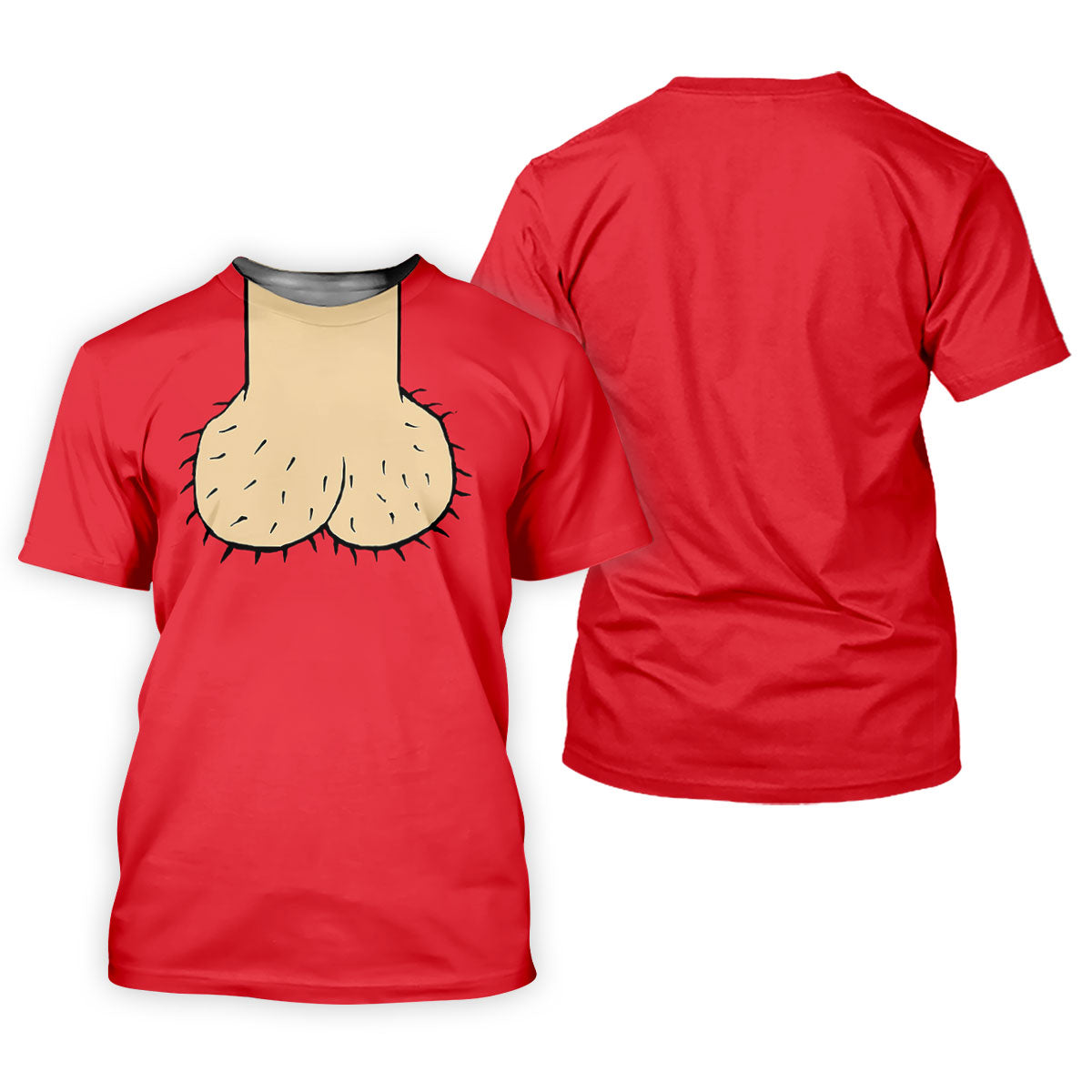 Red Funny Dickhead Faux Chest Golf Shirt, Golf Polo Shirts For Men, Mens Golf Apparel