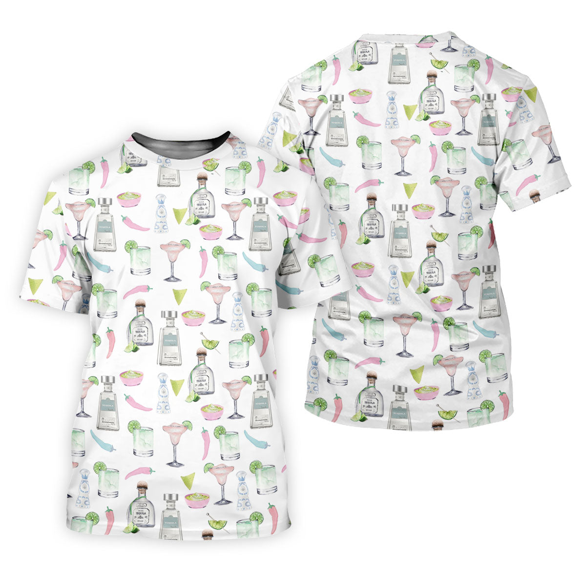Pink Margarita Glass Tequila Lover Pastel Theme Golf Tops For Men, Polo Shirt Men, Golf Shirts For Men