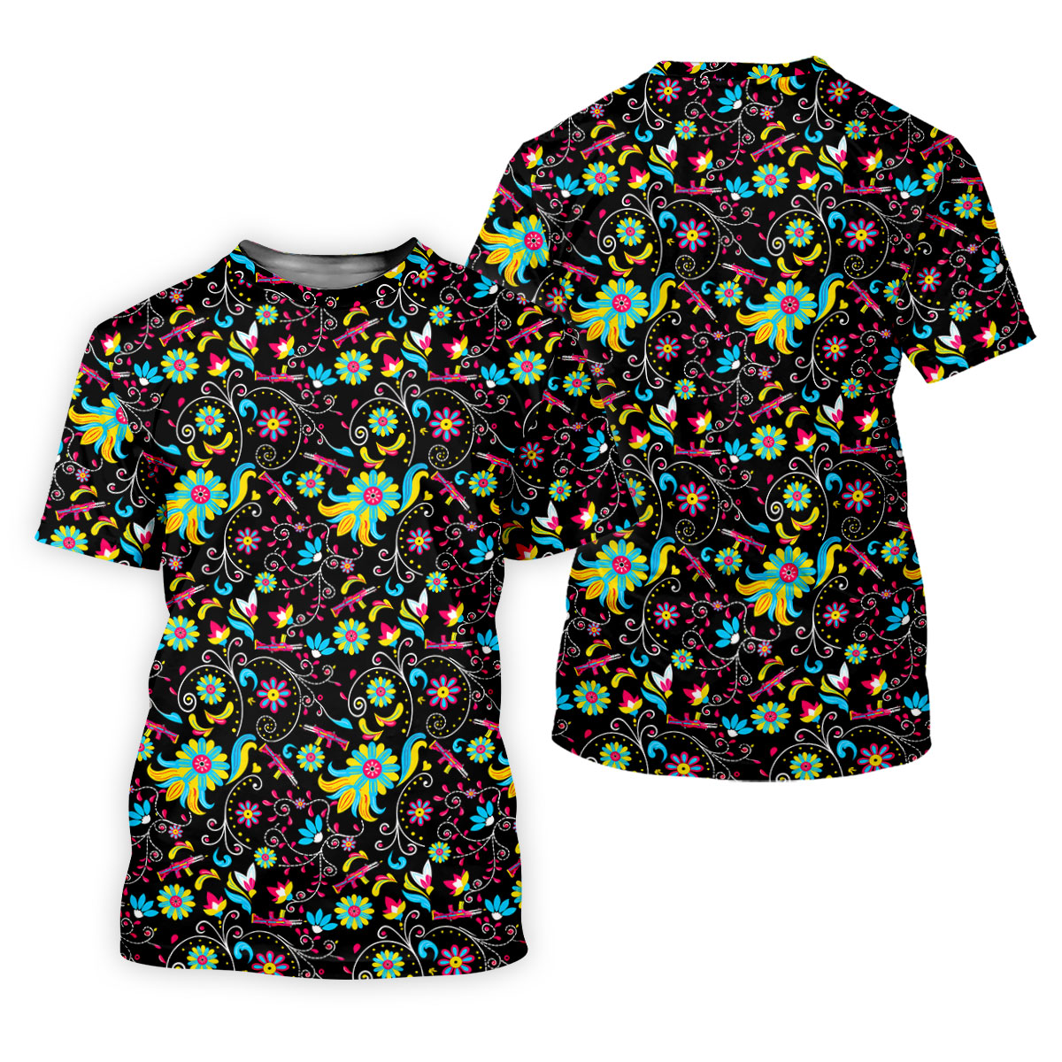 Flores De Mayo Cinco De Mayo Celebration Fiesta Themed Tropical Pattern Golf Shirt For Women