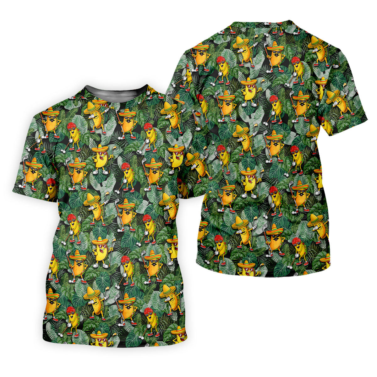 Funny Taco Golf Pose Tropical Men's Polo ShirtCinco De Mayo Fiesta Golf Shirt, Golf Shirts For Men