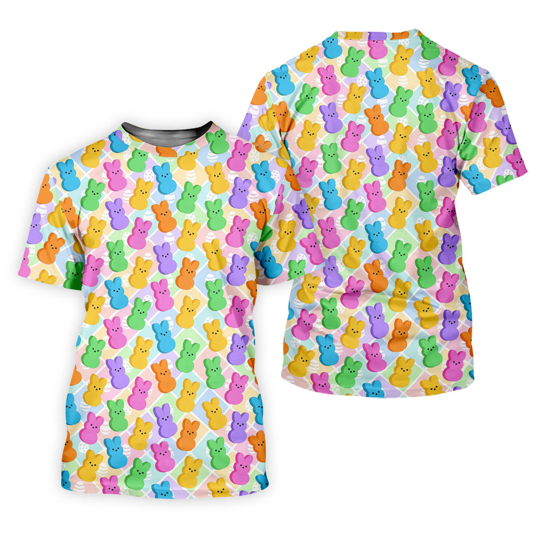 Pastel Easter Peeps Colorful Checkered Women Golf Top, Cute Golf Outfit, Ladies Golf Shirts