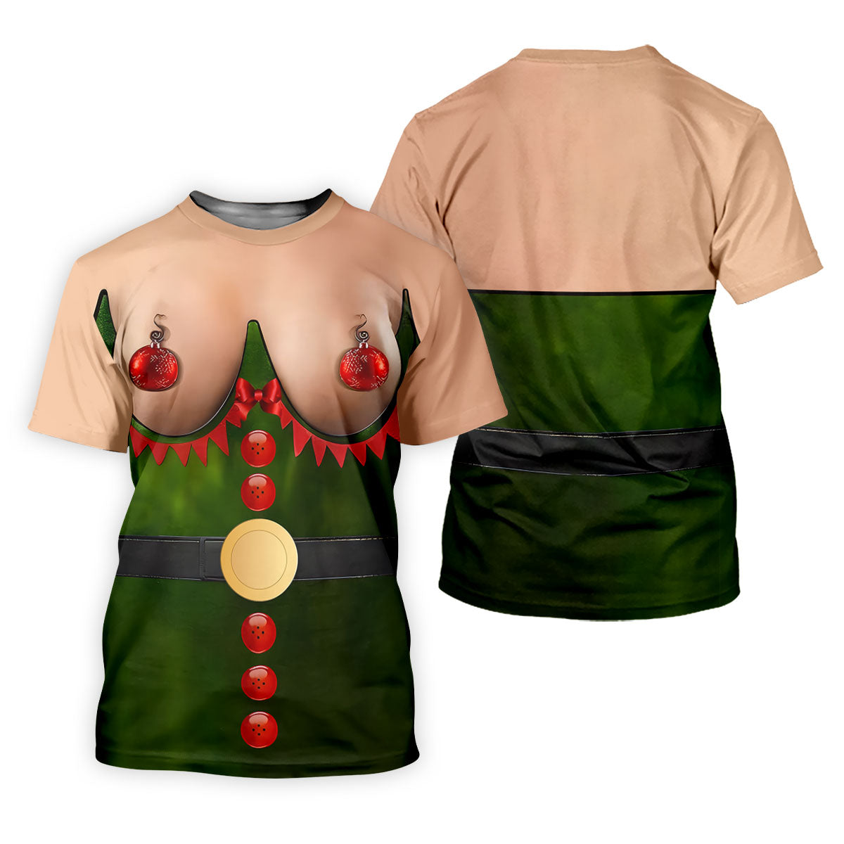 Funny Elf Costume Ornament Christmas Golf Shirt, Ugly Christmas Shirt, Christmas Golf Shirt