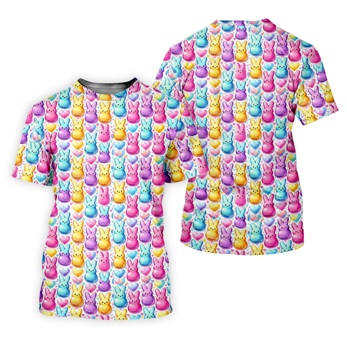 Easter Bunny Jelly Effect Seamless Pattern Golf Shirts For Men, Men's Funny Golf Shirts, Polo ShirtFor Men