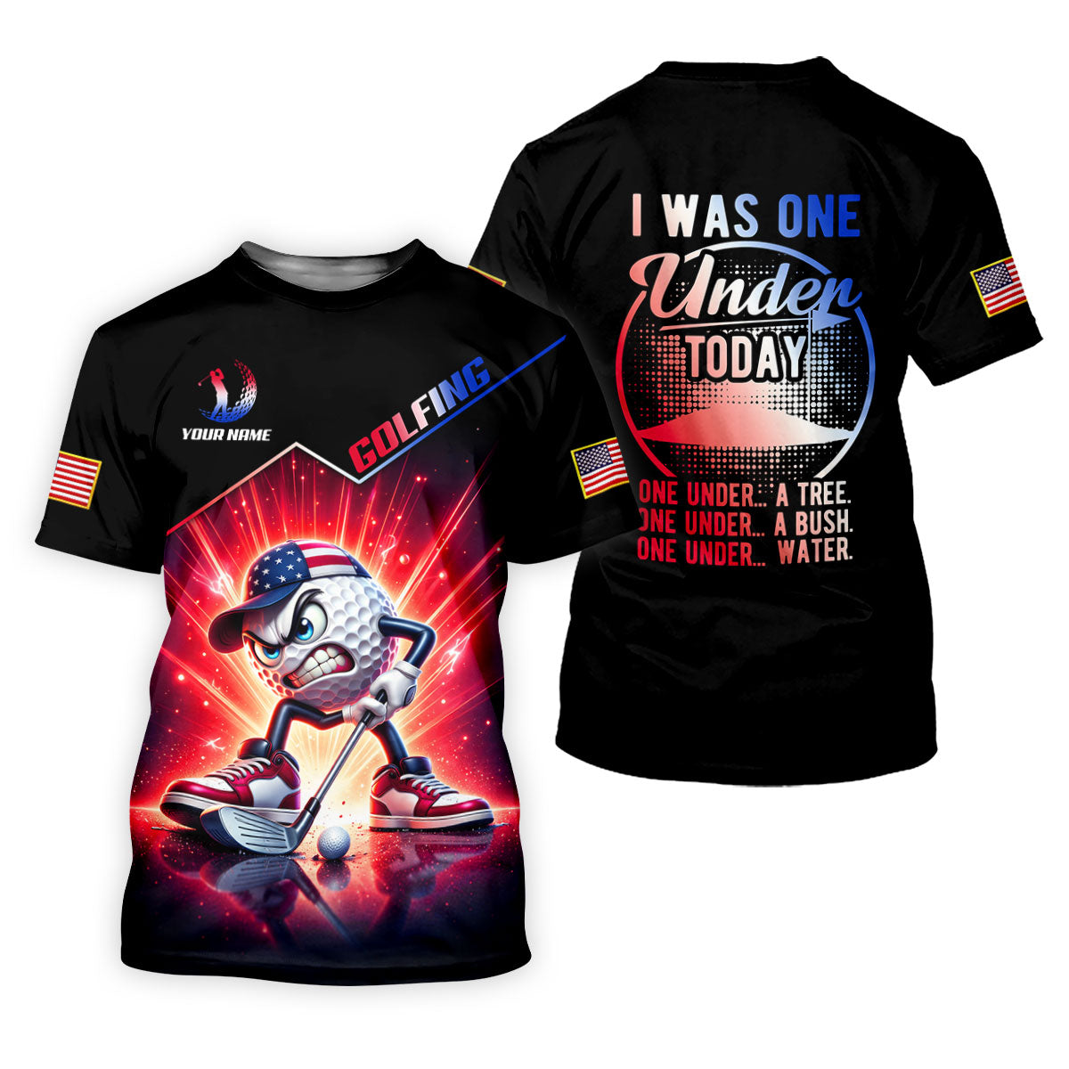 I Was One Under Today Patriotic Fun Women's Golf Shirts, US 250th Anniversary Golf Shirt, 4th Of July Golf Shirt