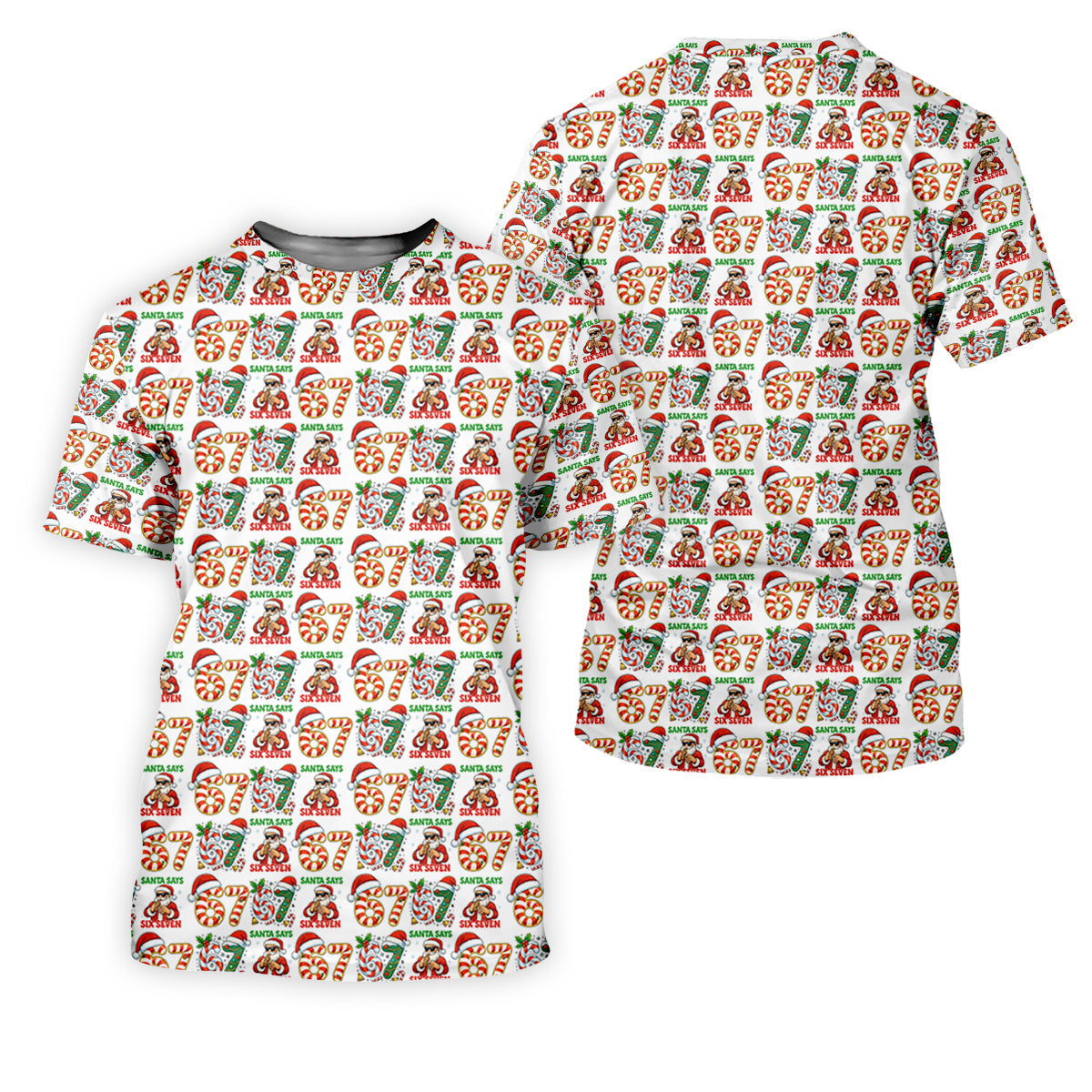 Santa Says Six Seven Funny Christmas Golf Shirt For Men, Christmas Golf Tops, Men Golf Apparel