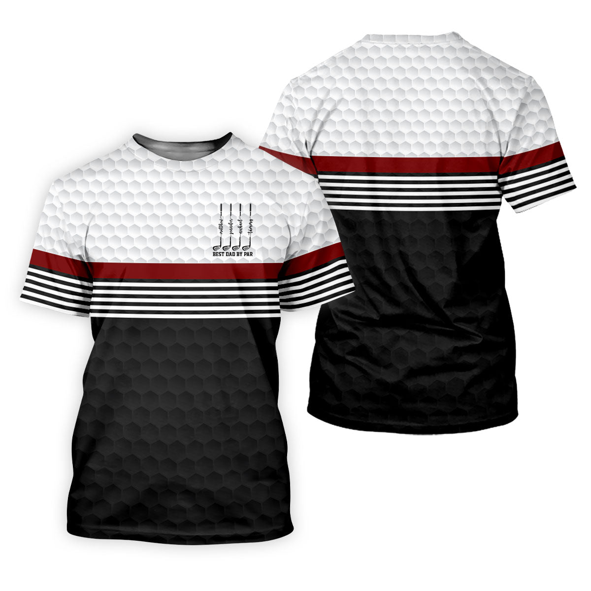 Best Dad By Par Golf Ball Pattern Father's Day Golf Shirt, Golf Gift For Dad, Polo Shirtor Men