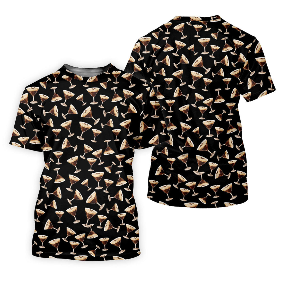 Espresso Martini Print Golf Shirt, Men's Golf Polo ShirtShirts For Men, Polo Shirt Men