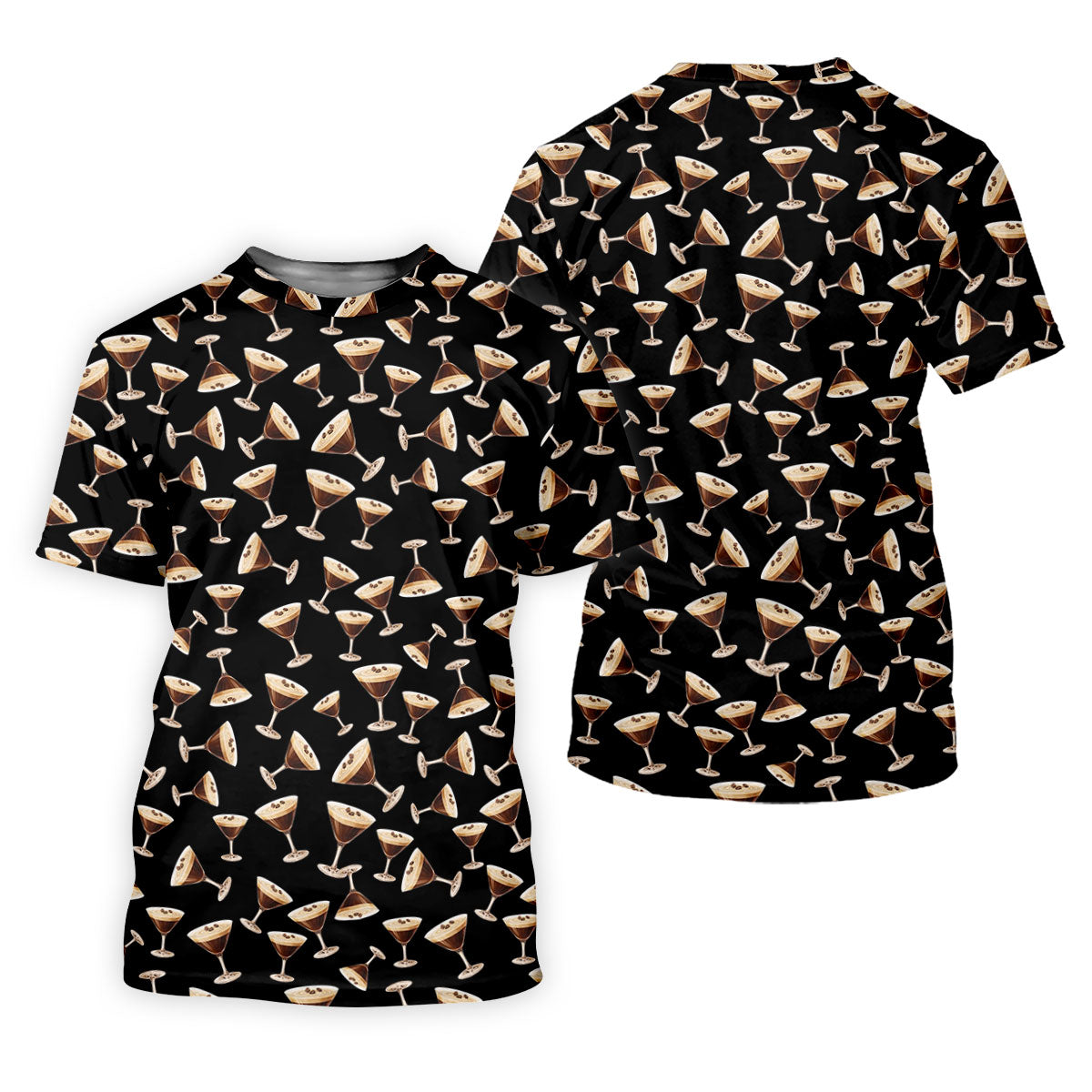 Espresso Martini Print Golf Shirt, Men's Golf Polo ShirtShirts For Men, Polo Shirt Men