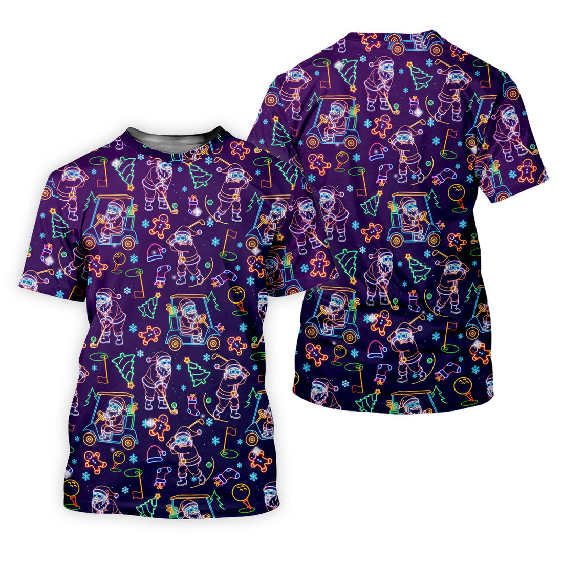 Christmas Neon Santa Golf Pose Women's Funny Golf Tops, Christmas Golf Shirt, Polo ShirtFor Women