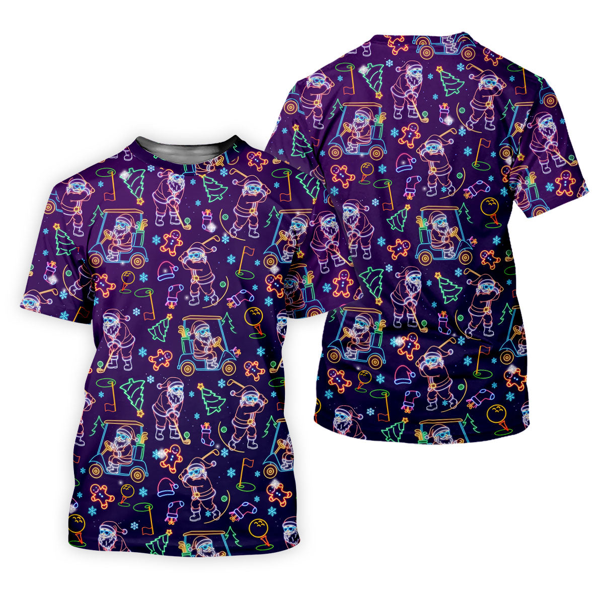 Christmas Neon Santa Golf Pose Women's Funny Golf Tops, Christmas Golf Shirt, Polo ShirtFor Women