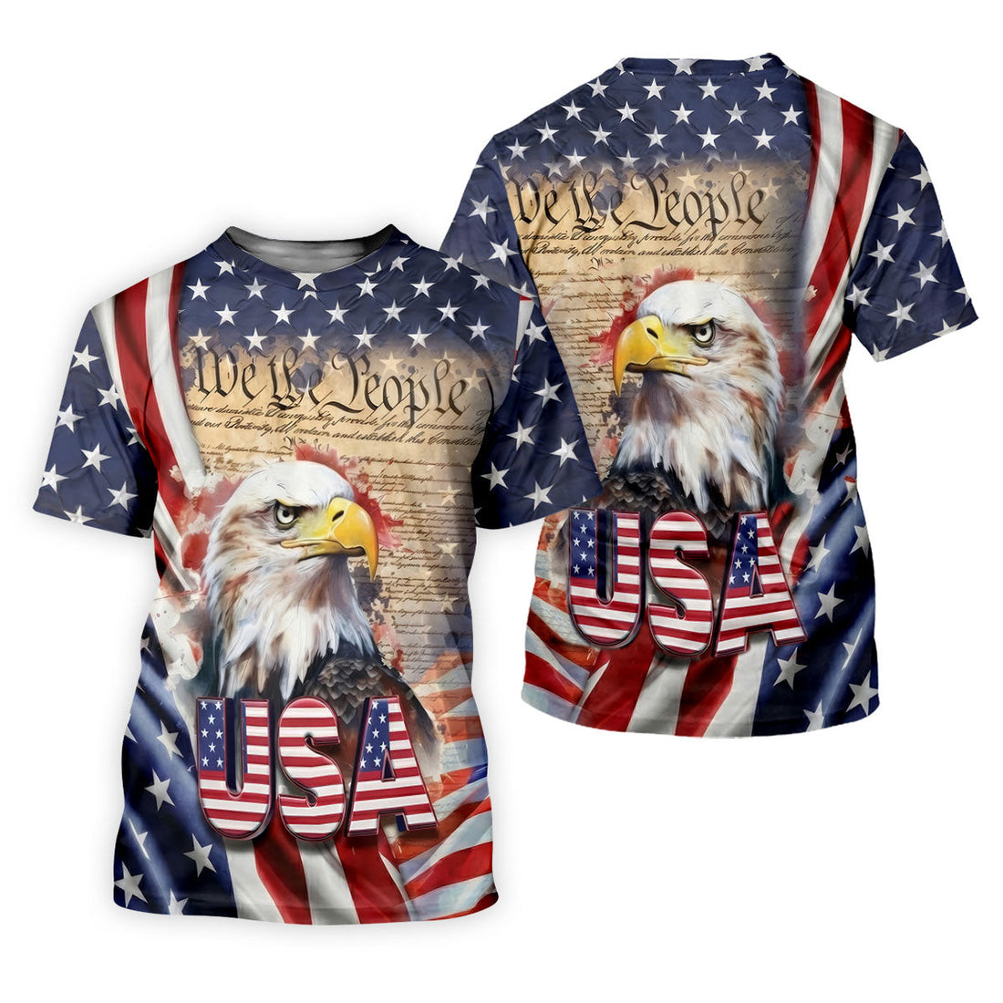 We The People Bald Eagle USA 250th Anniversary Women's Golf Tops, Ladies Golf Shirts, 4th Of July Patriotic Golf Shirt