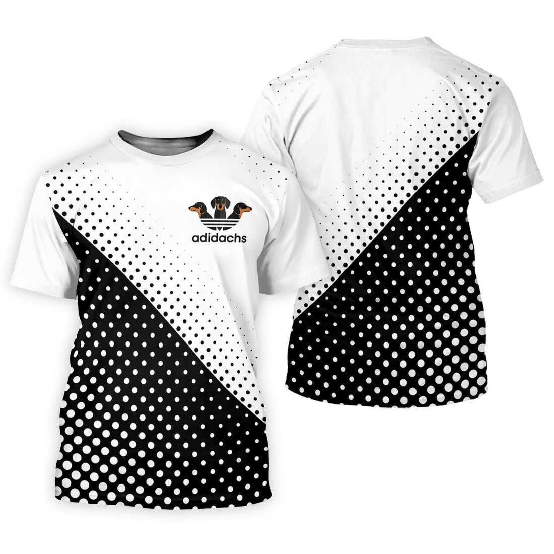 Adidachs Funny Dachshund White Golf Shirt, Men's Funny Golf Shirts, Polo Shirtor Men