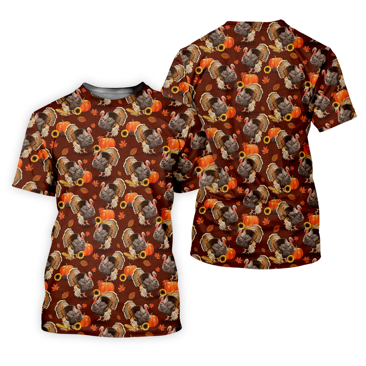 Thanksgiving Day Autumn Turkey Golf Shirt, Fun Golf Shirts For Men, Golfing Apparel, Golf Shirts For Men