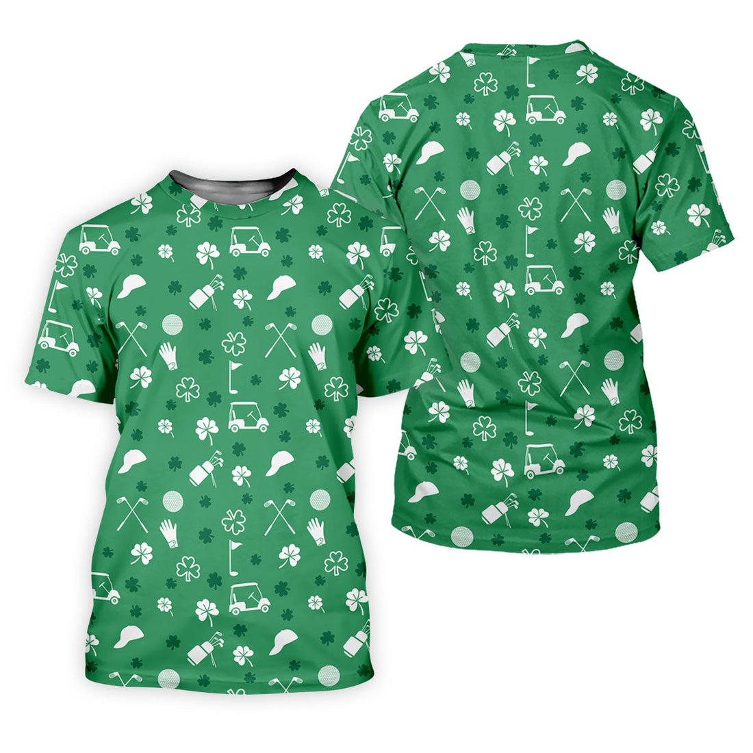 Golf Items Seamless Pattern St. Patrick’s Day Shamrock Golf Shirt, Polo ShirtFor Men, Golf Shirts For Men