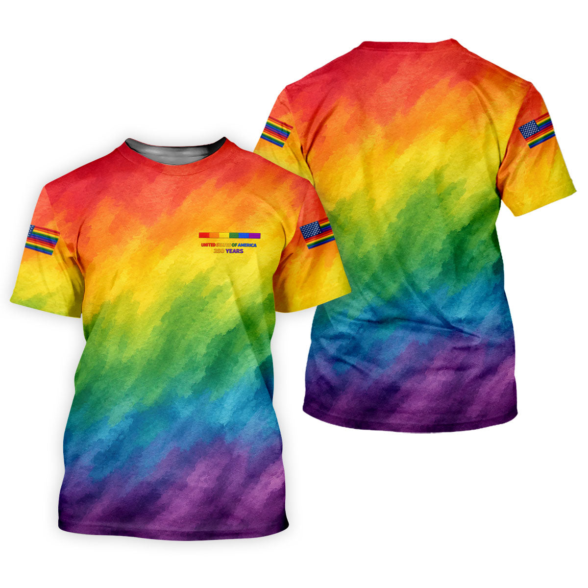 USA 250 Years LGBT Rainbow Women's Golf Tops, LGBT Pride Month Patriotic Golf Shirt