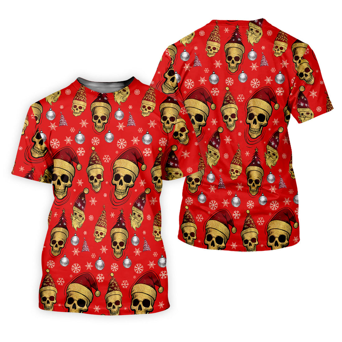 Vintage Skull Christmas Golf Shirt, Red Golf Shirt, Golf Shirts For Men, Cool Golf Gift, Golfing Apparel