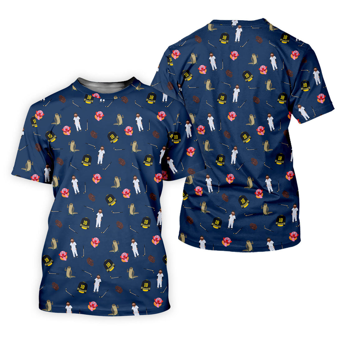 Sport Movie Character Funny Aligator Clown Head Navy Golf Shirt, Men's Funny Golf Shirts, Golf Shirts For Men