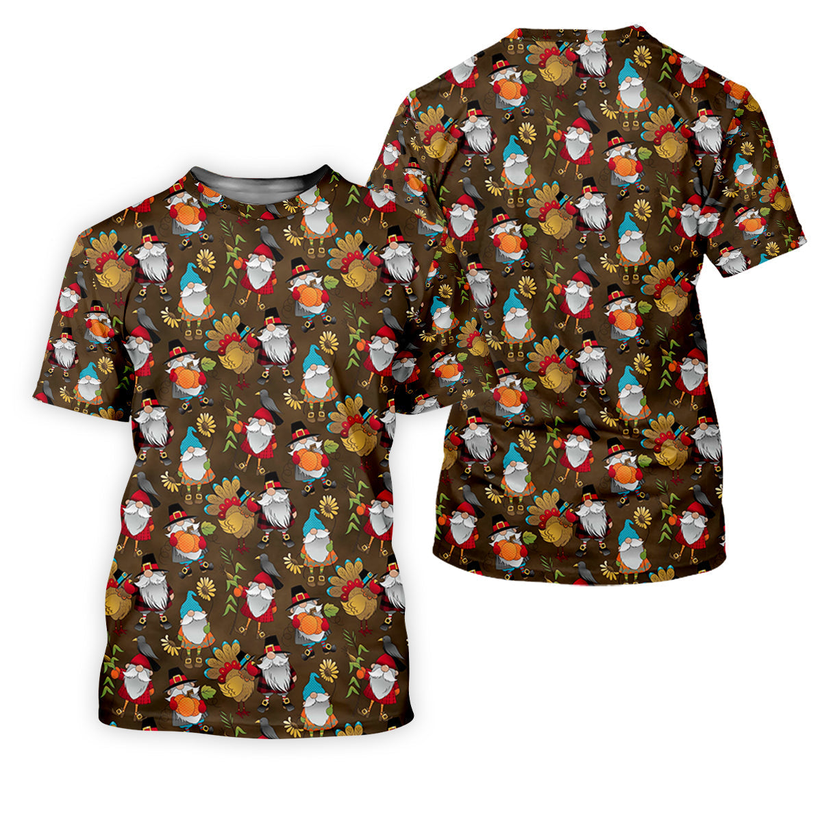 Turkey Gnome Thanksgiving Golf Tops For Men, Fun Golf Shirts For Men, Polo ShirtFor Men, Golfing Apparel