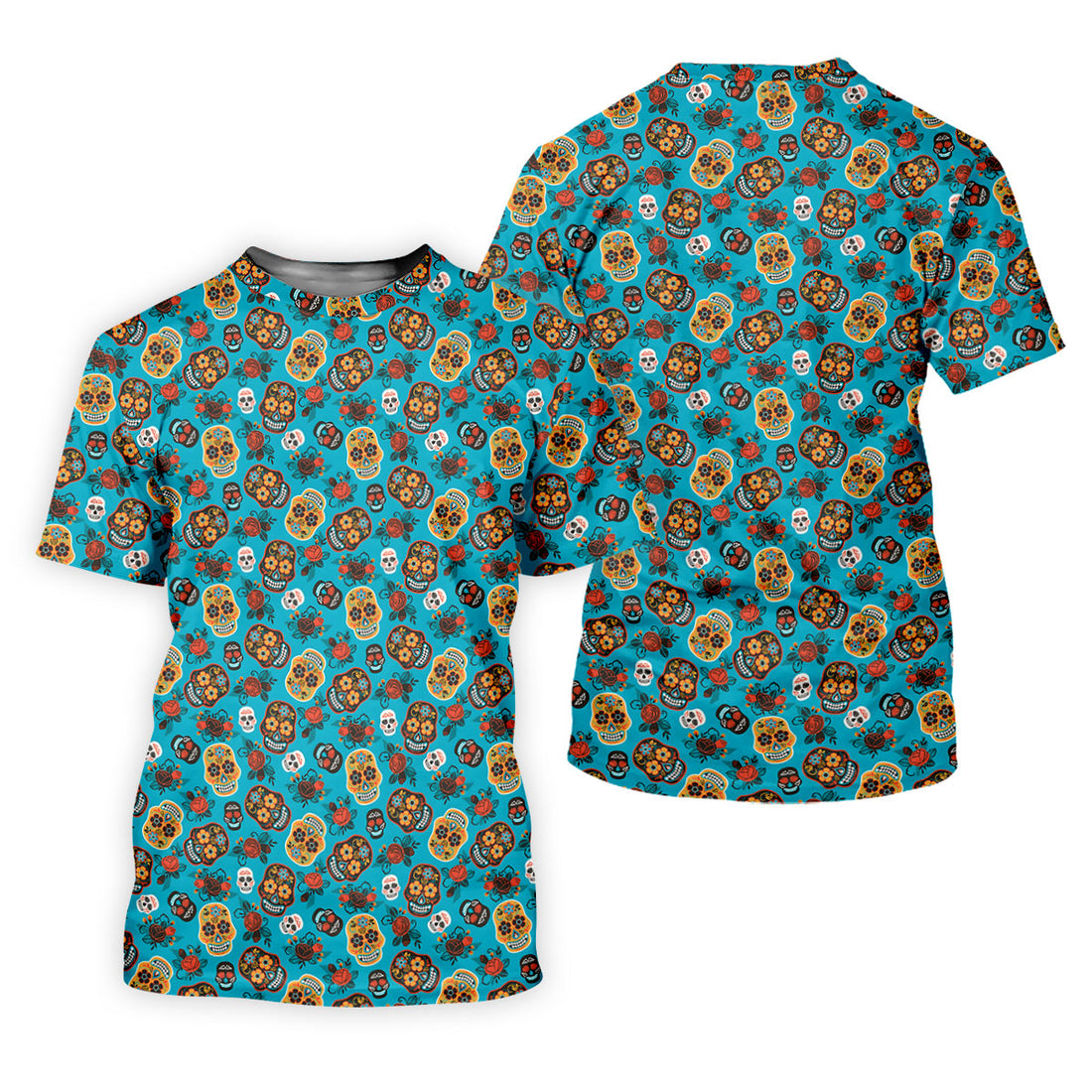 Sugar Skulls And Roses Cinco De Mayo Celebration Fiesta Themed Golf Shirts For Men