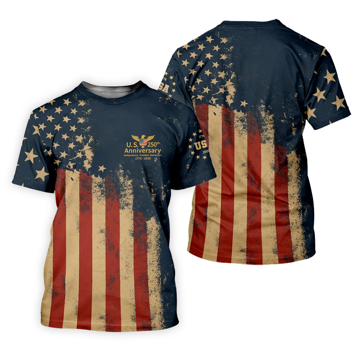 US 250th Anniversary Independence Freedom Democracy Women's Golf Tops, 4th Of July Patriotic Golf Shirt