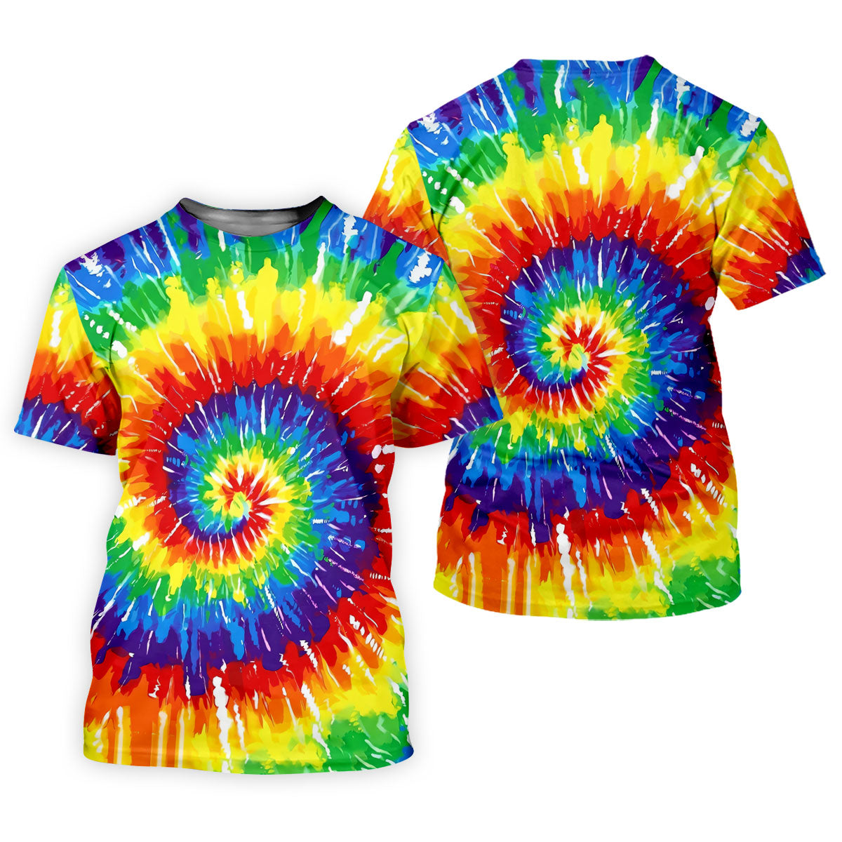 LGBT Rainbow Tie-Dye Golf Tops For Men, Pride Month Celebrate Golf Shirts For Men