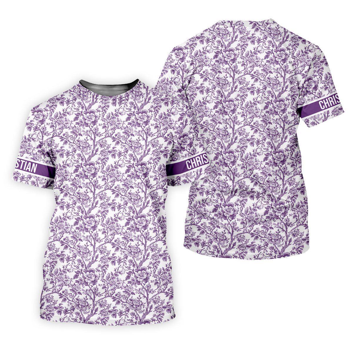 Toile De Jouy Purple Golf Shirt, Golf Tops For Men, Polo ShirtFor Men, Golf Gift For Men, Golf Shirts For Men