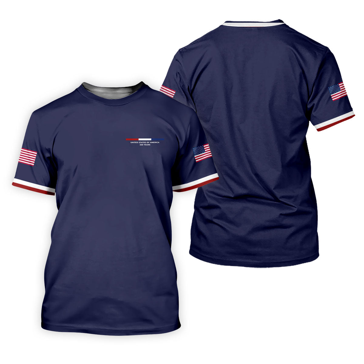 United States Of America 250 Years Navy Golf Shirt, Patriotic Golf Shirt, Golf Shirt For Women