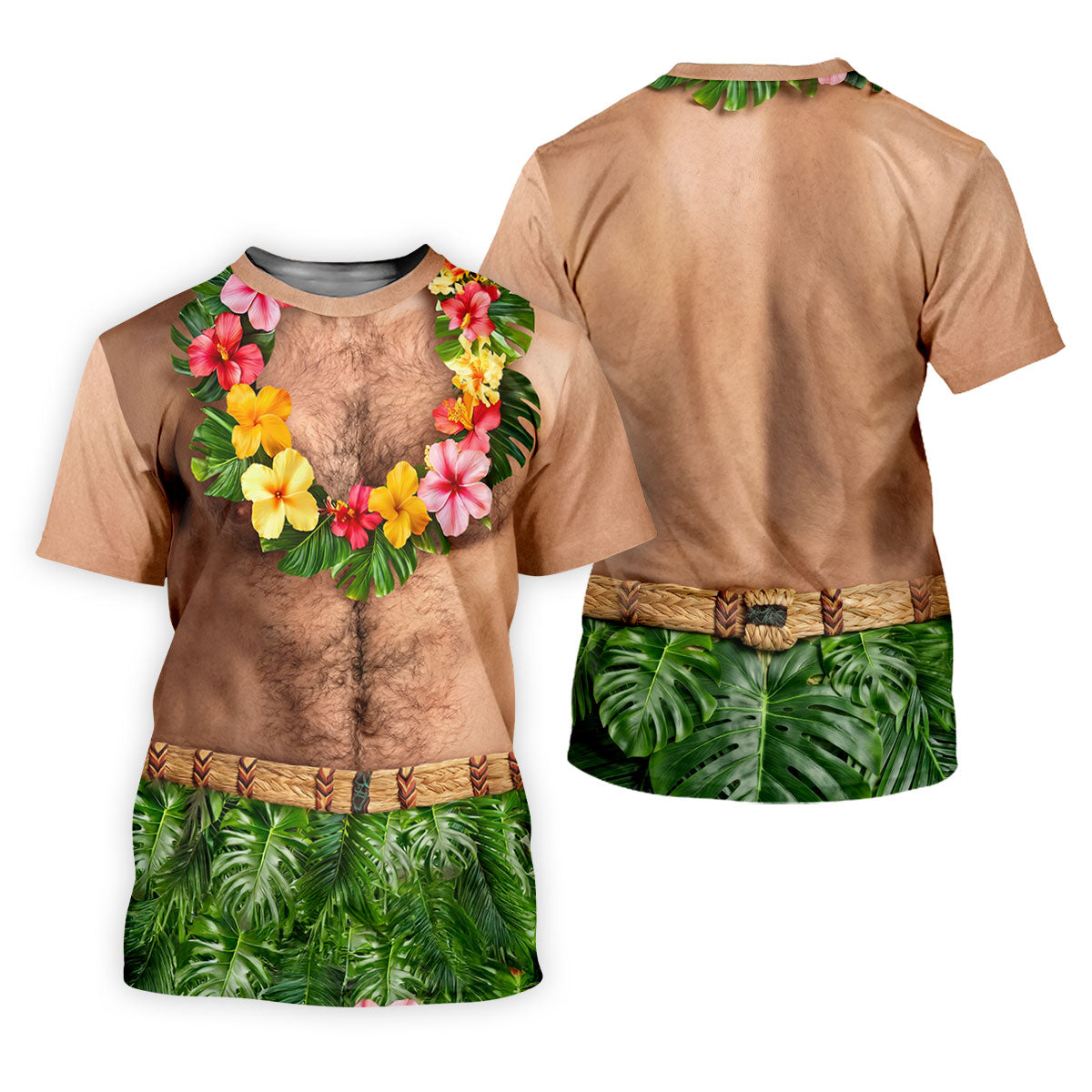 Tropical Theme Party Men's Funny Golf Shirts, Hawaiian Golf Shirt, Polo Shirtor Men