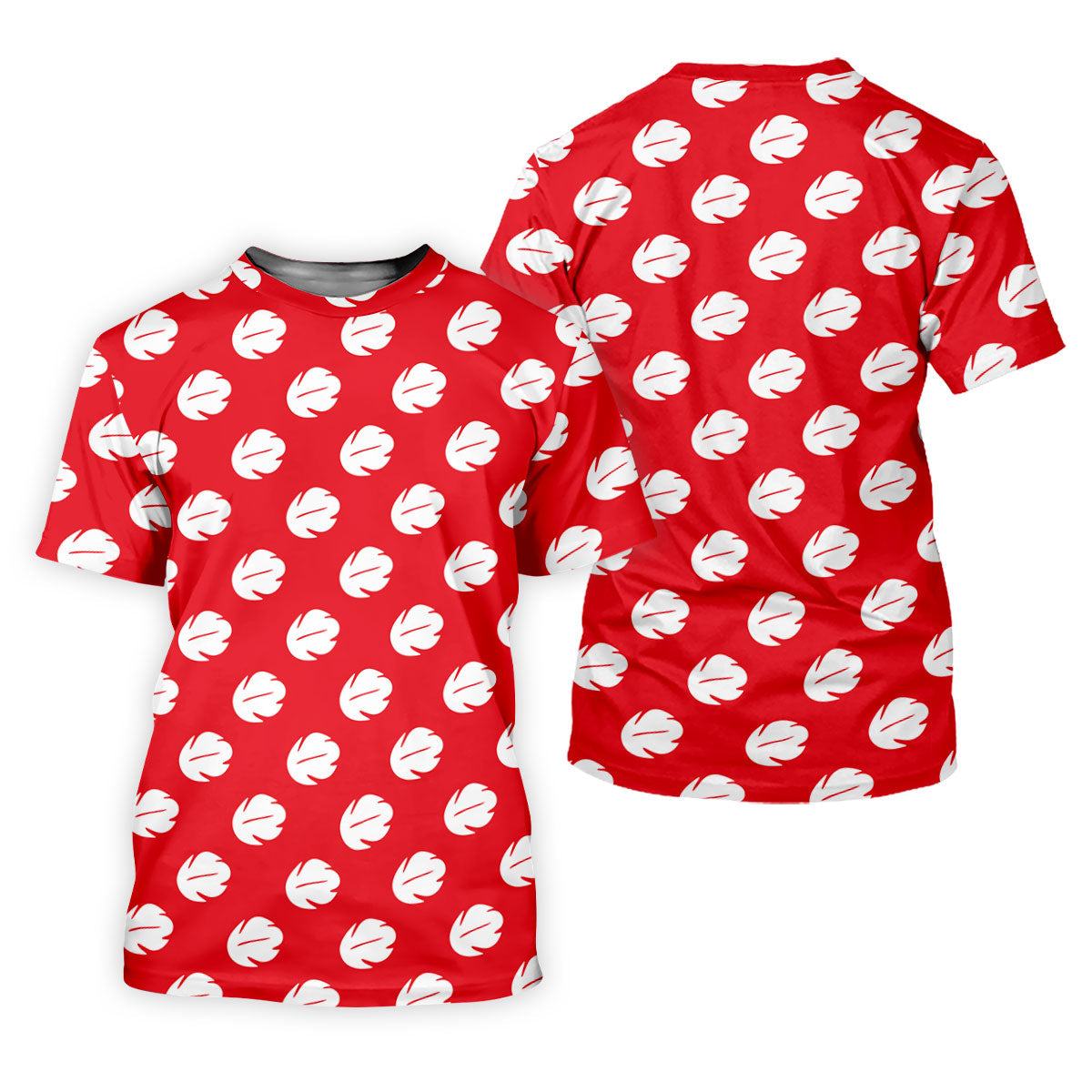 Red Tropical Leaf Hawaiian Golf Shirt, Mens Golf Polo, Golf Shirts For Men