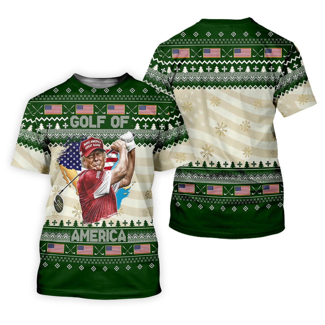 Trump Golf Of America Christmas Golf Shirt Men's Funny Golf Polo Shirtque Gift For Golfer, Christmas Golf Gift