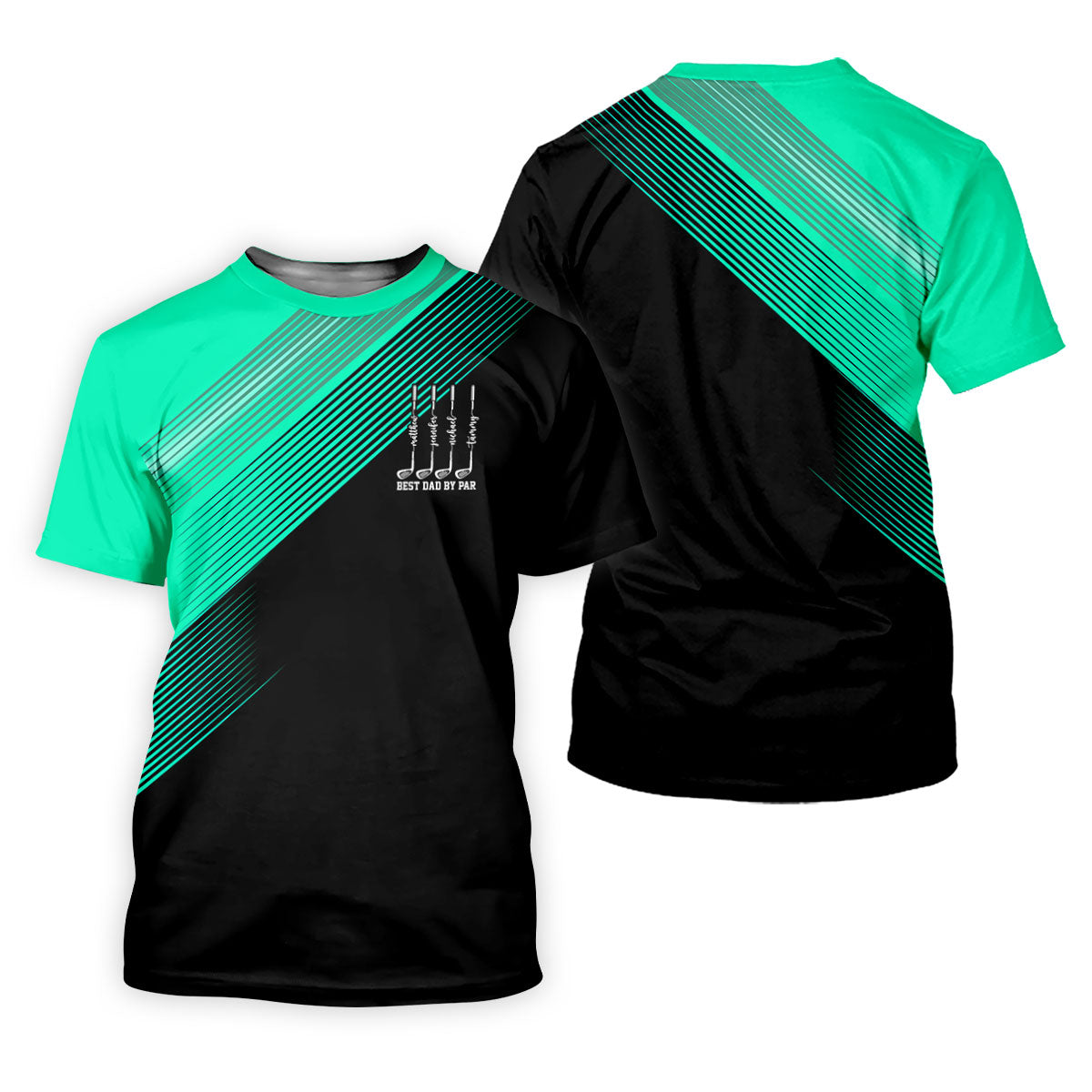 Best Dad By Par Diagonal Striped Father's Day Golf Shirt, Golf Gift For Dad, Polo Shirtor Men
