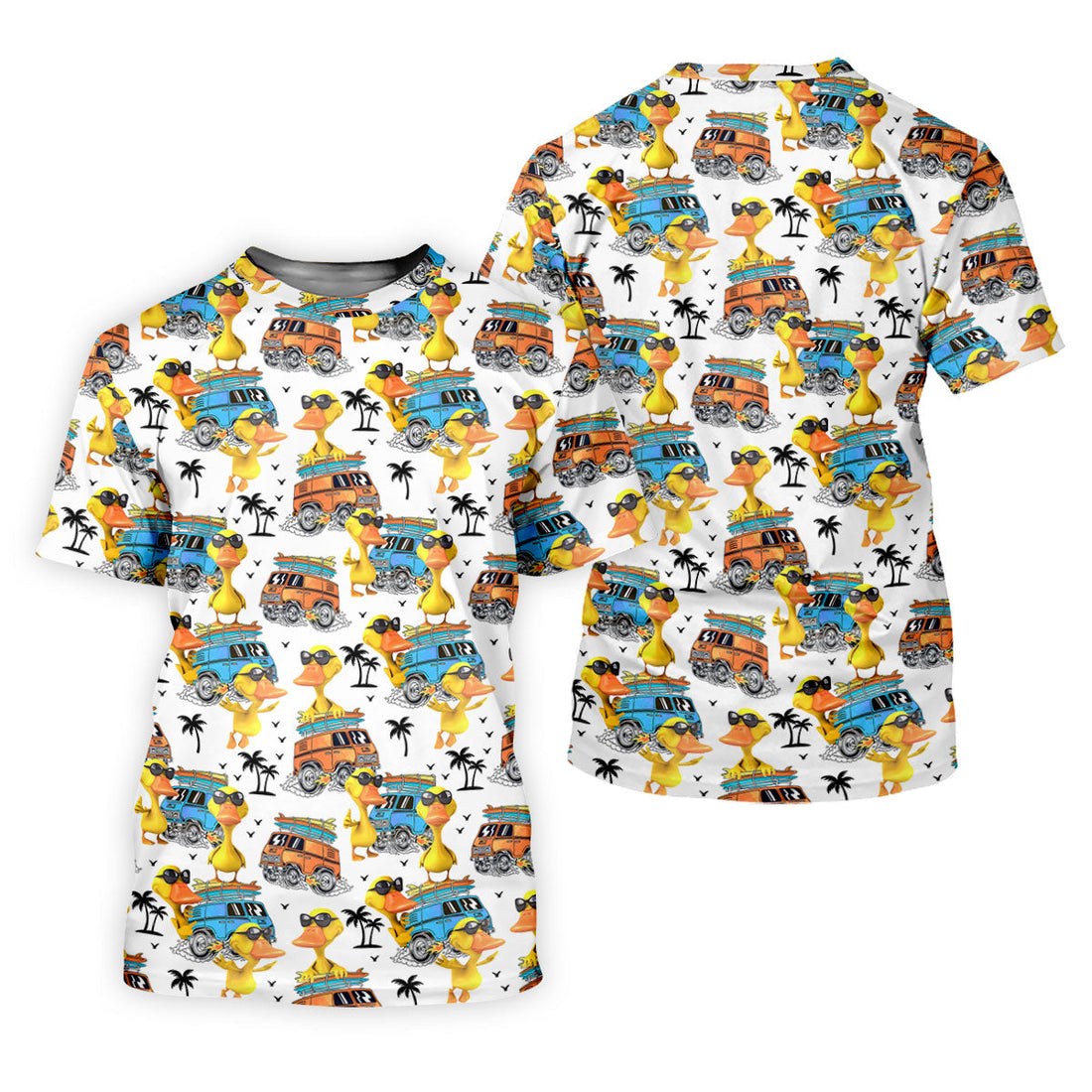 Cool Duck Surf Van Beach Golf Shirt, Women’s Golf Polo, Ladies Golf Tops, Printed Golf Shirt