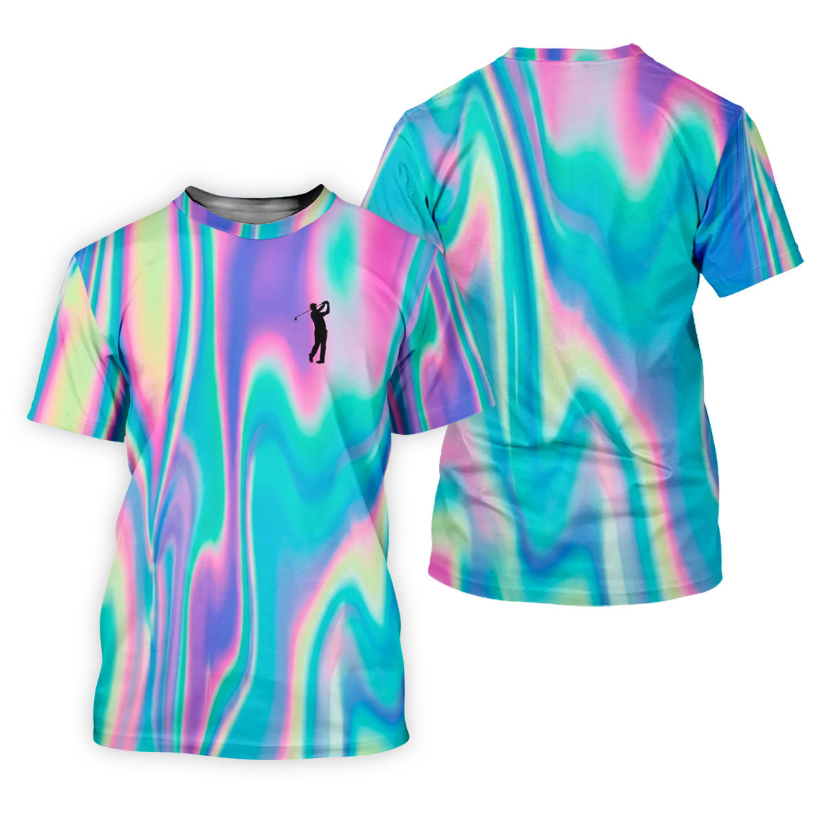 Shimmering Gradient Pattern Golf Shirts For Men, Polo ShirtFor Men, Golfing Apparel