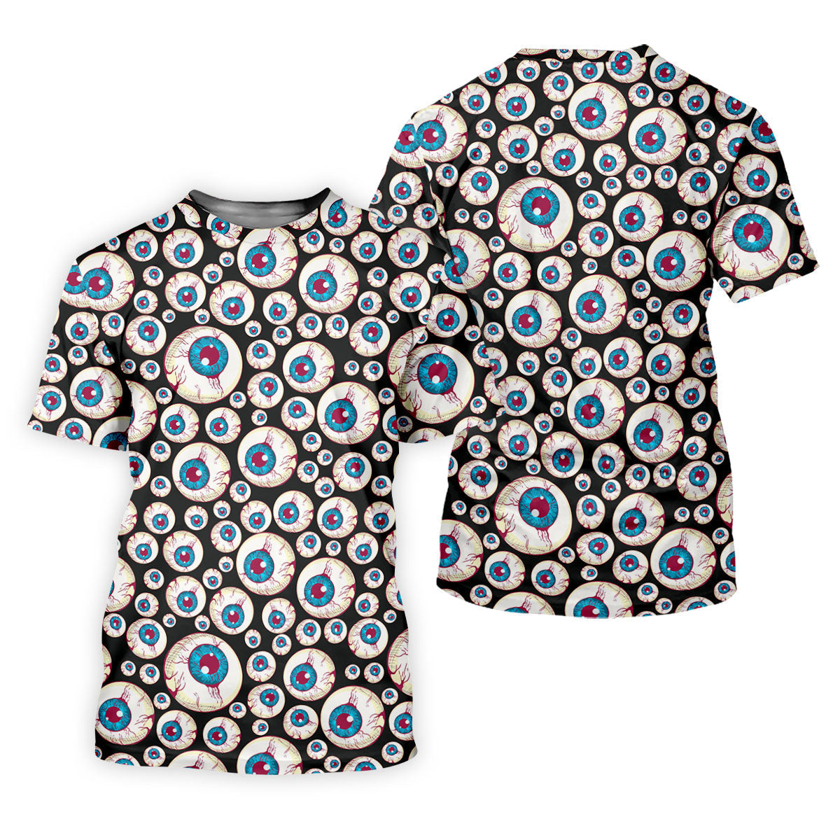 Black And White Eyeball Pattern Golf Tops For Men, Unique Gift For Golfer, Polo For Men