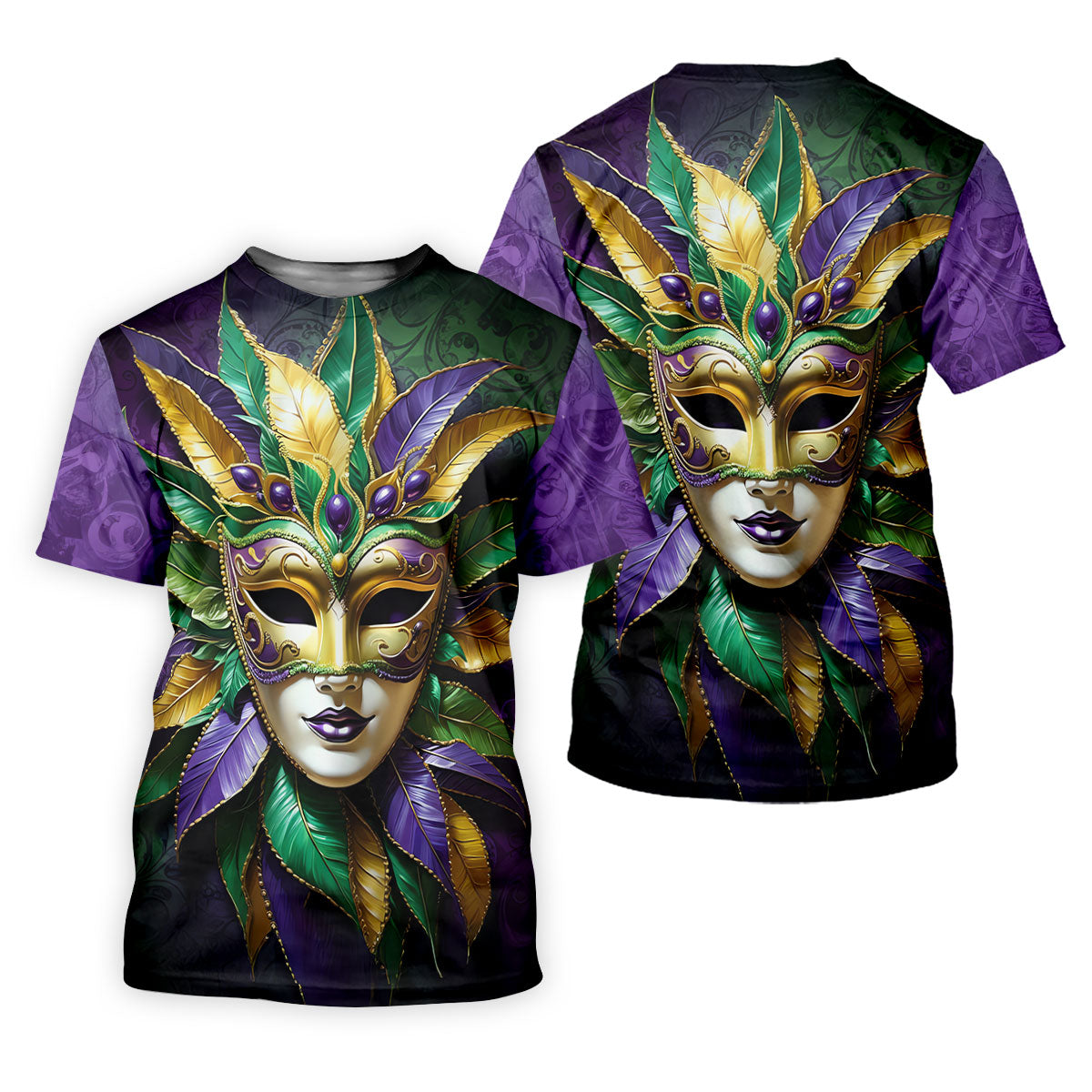 Mardi Gras Festival Mask All Over Print Golf Tops For Men, Polo ShirtFor Men, Golf Shirts For Men