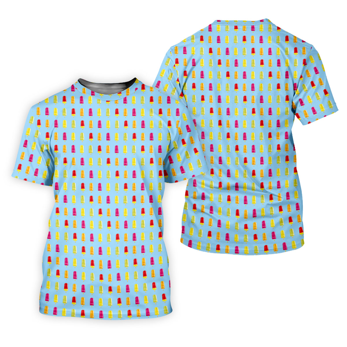 Colorful Popsicle Summer Pattern Golf Shirt, Golf Polo For Women, Printed Golf Shirt