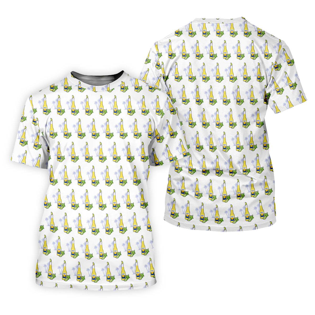 Beer And Lime Palm Tree Pattern Tropical Golf Shirt, Golf Shirts For Men, Polo ShirtFor Men