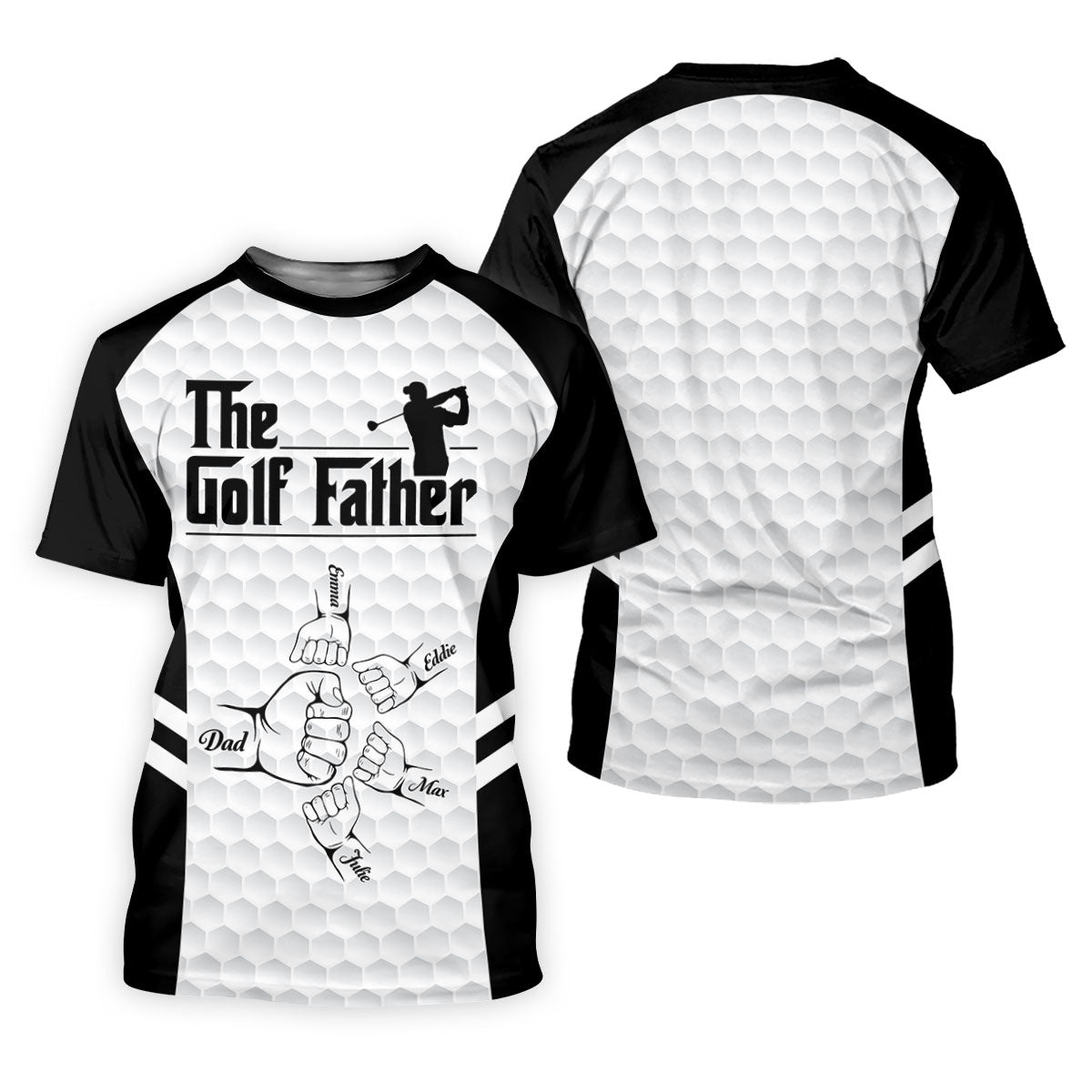 The Golf Father Golf Ball Pattern Golf Tops For Men, Golf Shirt For Dad, Father's Day Golf Gift